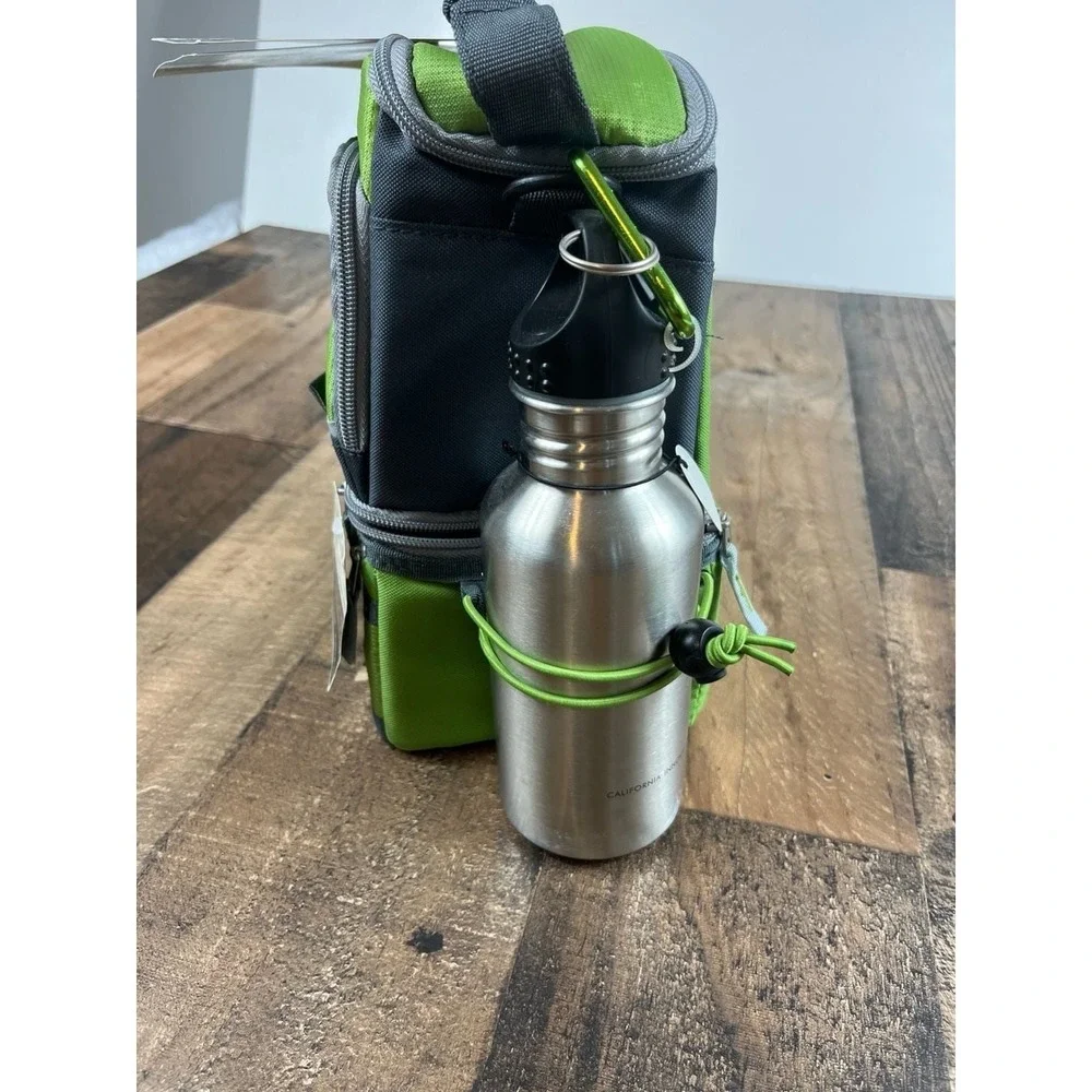 Ci SPORT Dual Compartment Thermal Insulated‎ Lunch Pack, Stainless Steel Bott